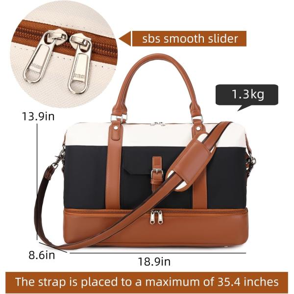 Cavas Weekender Carry on Duffel Travel Bag with Leather Shoes Compartment for Men