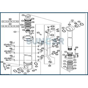 China 4653862 Arm Cylinder Seal Repair Kit Fits DEERE 850DLC 870GLC on sale