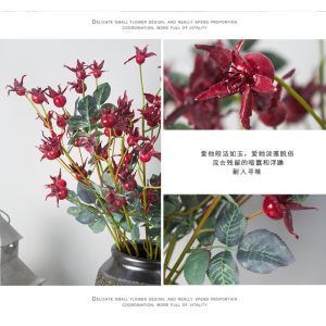 Artificial Single Stem Rose Fruits