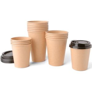 Quality 12OZ DISPOSSIBLE PAPER CUPS WITH LIDS FOR HOT DRINKS PROMOTIONAL PAPER COFFEE CUPS for sale