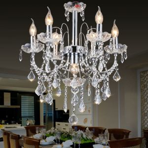 Capodimonte chandelier metal material with lampshade for indoor home lighting