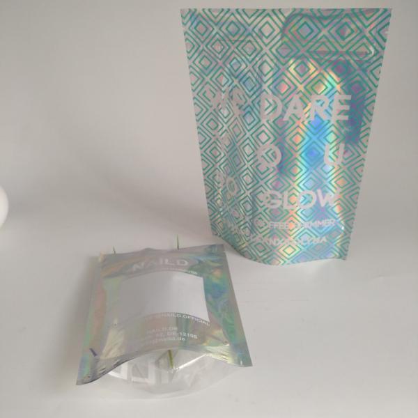3 Side Sealed Holographic Mylar k Bags for Powder Body Scrub Products