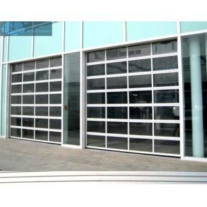 Electric Sectional Overhead Folding 5mm Glass Panel Garage Door