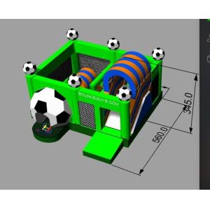 Soccer Football Inflatable Jumping Castle Digital Printing 3 Years Warrenty