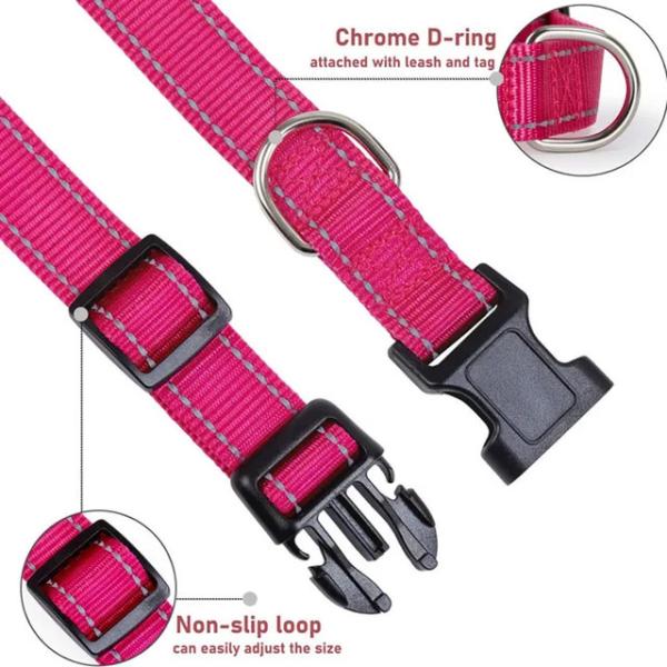 Premium Reflective Dog Collar - Adjustable Safety Nylon Collar for All Dog