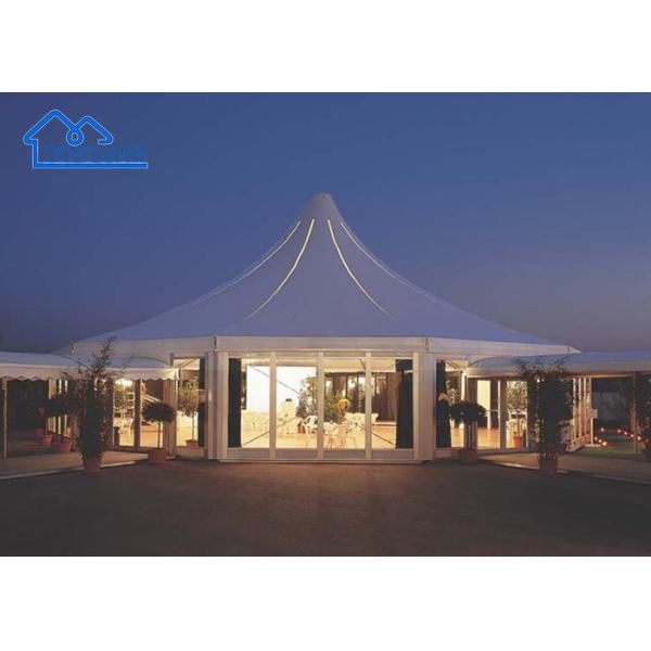 Aluminum Frame White Waterproof Pvc Pagoda Tents With Clear Glass Wall For Wedding Party Exhibition Event