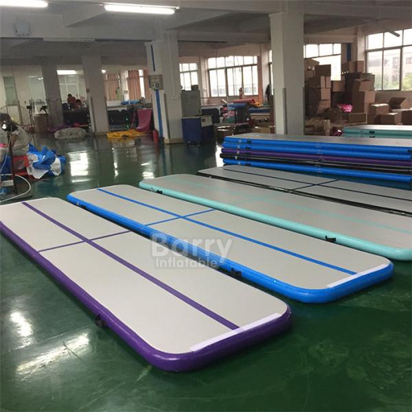 Blue 4m Air Track Gymnastics Mat , Drop Stitch Tumbling Air Track