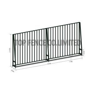 3 Rails PVC Coated Black Garrison Fence Panels Hercules Tubular Steel Fence