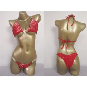 China Rhinestone Connectors Bikini Contest Bathing Suits Breathable Stretchable on sale