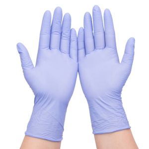 Purple Disposable Medical Exam Nitrile PVC Gloves Length 260-285mm