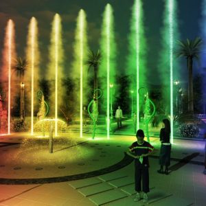 Quality Water dancing modern fountain with led lighting for sale