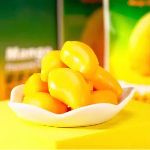 Multi Colored Peelled Mango Soft Jelly Candy Big Size With Fruity Flavor