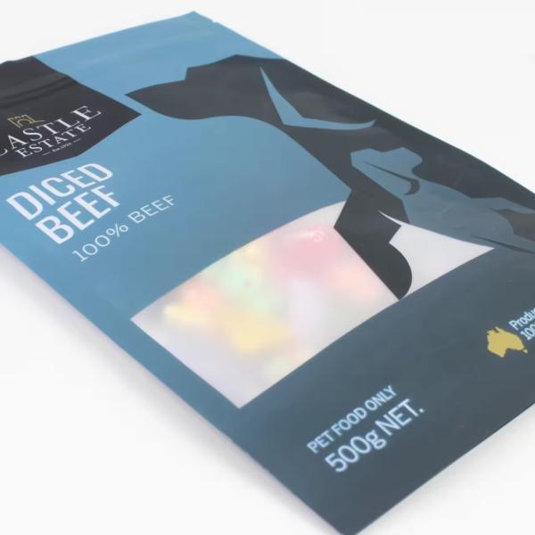 Custom Printed Resealable Foil Ziplock Bags Plastic Packaging Stand Up Pouch For Dog Treat Pet Food Package With Window