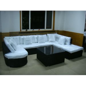 Bistro / Restaurant Leisure Rattan Sofa , Resin Wicker Patio Furniture