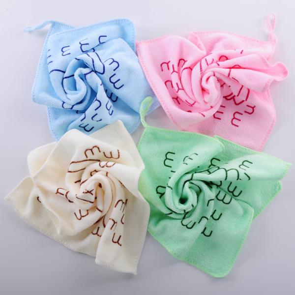 Kitchen Microfiber Children's Towel 25*25cm Soft Absorbent Cleaning Towel for Kids