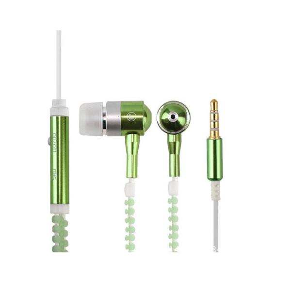 Glowing Zipper Headset Glow in The Dark Metal Earphones Earbuds with Mic Luminous Light Stereo Handsfree Earpiece