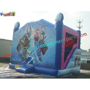 Popular Frozen Inflatable Bouncer Slide , Inflatable Frozen Castle Combo Slide