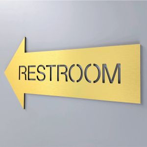 Building Office Washroom Restroom Arrow Sign Rustproof Waterproof
