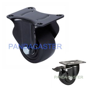 2 Polyurethane Casters And Wheels Top Plate Rigid Fixed Casters