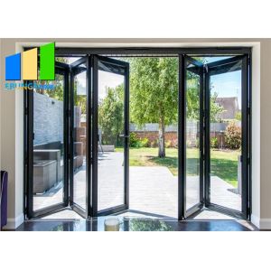 Thermal Break Double Glass Aluminium Folding Patio Glass Door For Meeting Room