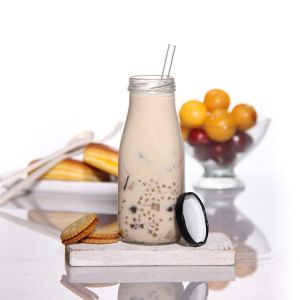 Transparent Glass Milk Containers Chili Sauce Glass Bottle 8oz 12 oz