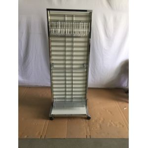 Commercial Double Sided Display Rack Adjustable Display Rack With Casters Chrome