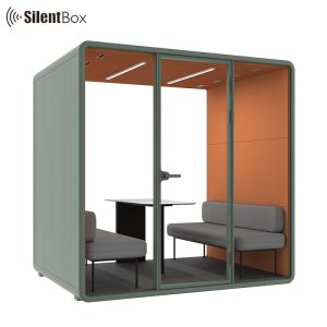 Movable Soundproof Meeting Pod with 4 People Seats STC30dB and 4000K Natural