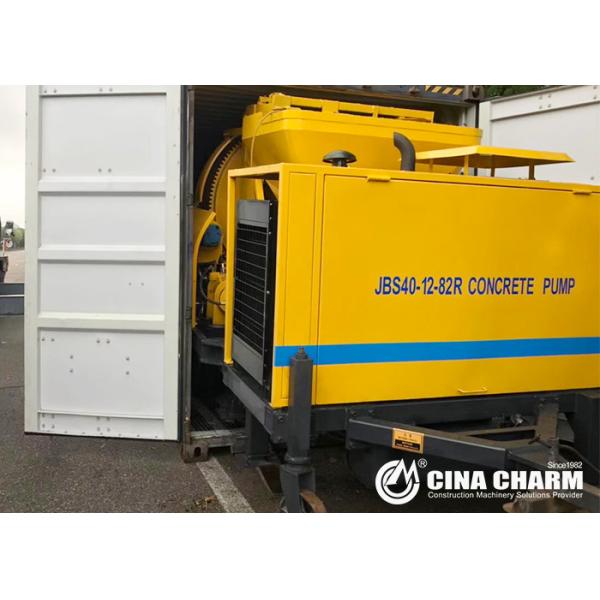 40m3 / H Mobile Diesel Concrete Mixer Pump 50mm Aggregate Size High Efficiency