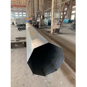 Hot Dip Galvanized Transmission Steel Pole 6mm Thick Q460 Octagonal 100FT