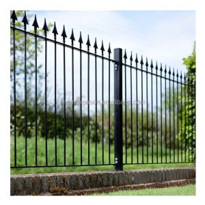 China 6ft x 8ft Black Aluminum Garden Fence Panels with Spear Top and Powder Coated Finish on sale