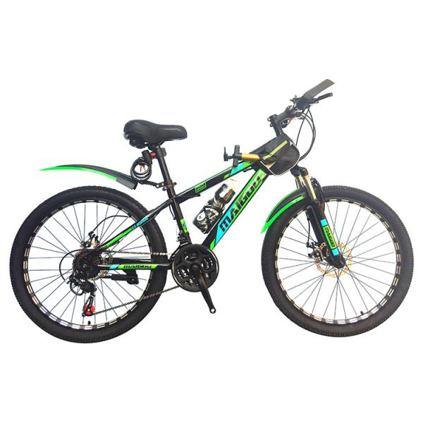 24" Mountain Bike for Adult 21 Speed Carbon Steel Frame Lightweight Mechanical Disc Brakes
