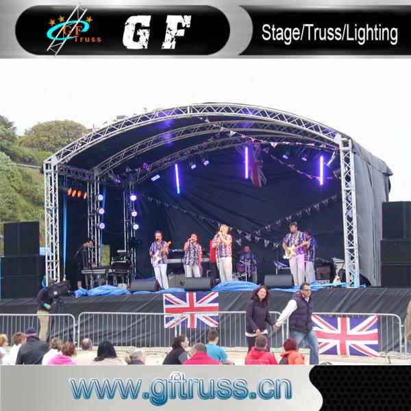 Heavy Duty 520*760mm Lighting Aluminum Roof Truss System Curved