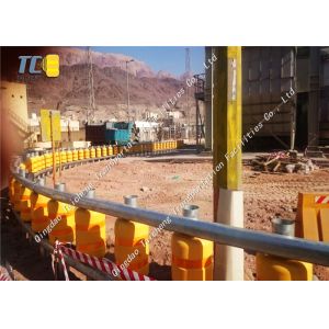 Construction Safety Barriers With Polyurethane Roller , Bridge Guardrail