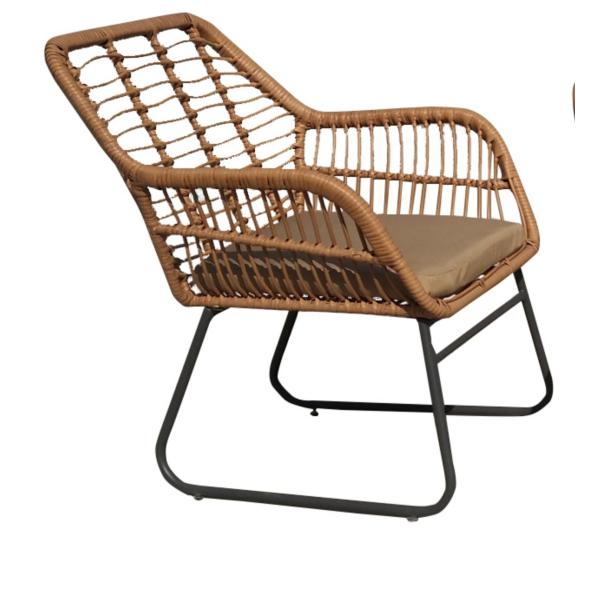 Garden Rattan Dining Table And Chairs Steel PE Rattan Woven Coffee Table Chair Sofa