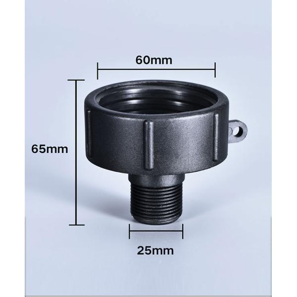 1 Inch Adapter Connector For IBC Tank Valve Fitting and Durable Black Connection