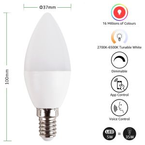E14 E26 Tuya Smart Light Bulb Voice Control WiFi Bluetooth