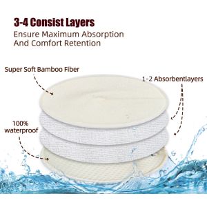 Round Shape Washable Breast Pads Nursery Customize Cotton Breast Pads
