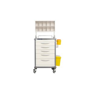 Five Drawers Anesthesia Medical Trolleys With Aluminum Columns