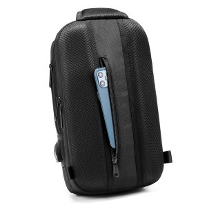 Lightweight Large Black Mens Sling Bag Guard Against Theft Durable