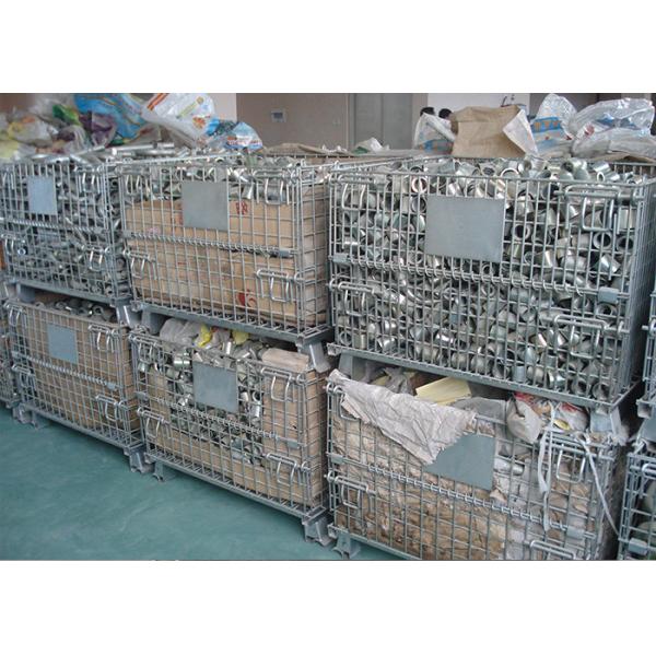 Buy Galvanized Wire Mesh Pallet Cage Foldable Stackable Collapsible Pallet Cages at wholesale prices