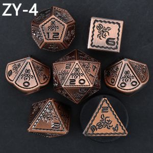 Electroplated Vintage Colored Octopus Metal Dnd Dice Set Dragon and Dragon