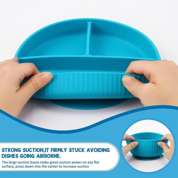 Heatproof Dinner silicone plate set Multipurpose Shatterproof