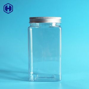 Thin Wall Square Plastic Food Containers With Aluminium Screw Cap