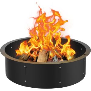 40 Inch High Carbon Steel Fire Pit Ring Insert for DIY Outdoor Wood Burning in