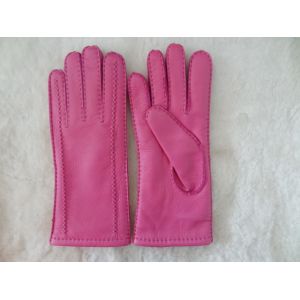 women winter warm deer leather gloves