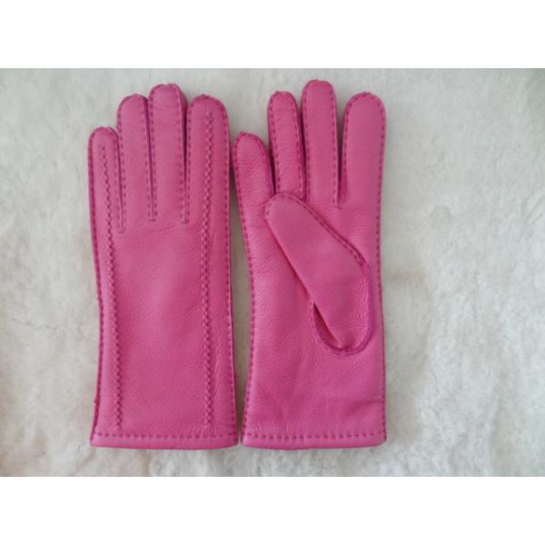 women winter warm deer leather gloves