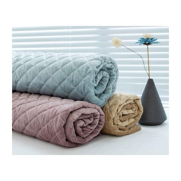 Buy Ultrasonic Quilted Sofa Velvet Upholstery Fabric Customized Warp at wholesale prices