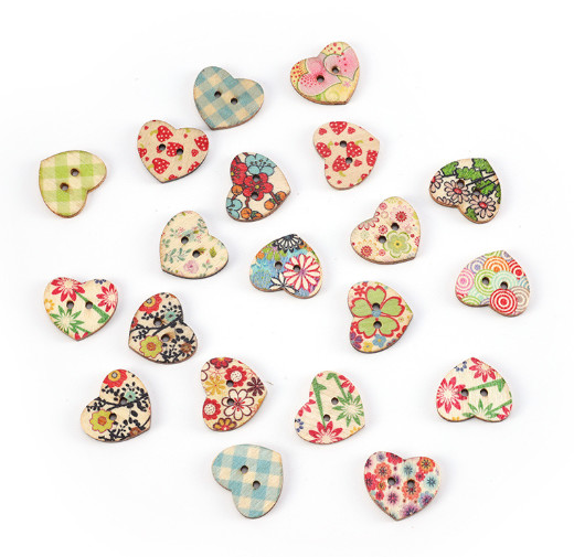 Clothing Accessories 2 Holes 4 Holes Round Laser Engraving Letter Hearts Love