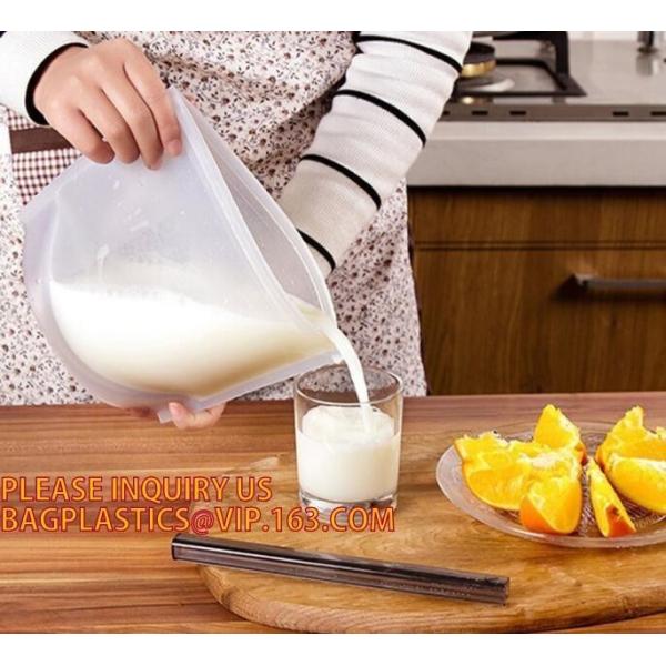Reusable Food grade Silicone Vacuum Food Fresh Bags Wraps Fridge Containers