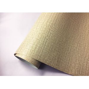 Brown Texture Damask Peel And Stick Wallpaper Environmental PVC Material